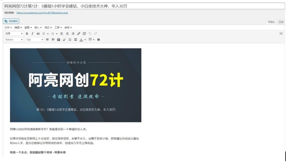 阿亮网创72计第1计:0基础1小时学会建站,小白变技术大神,年入30万