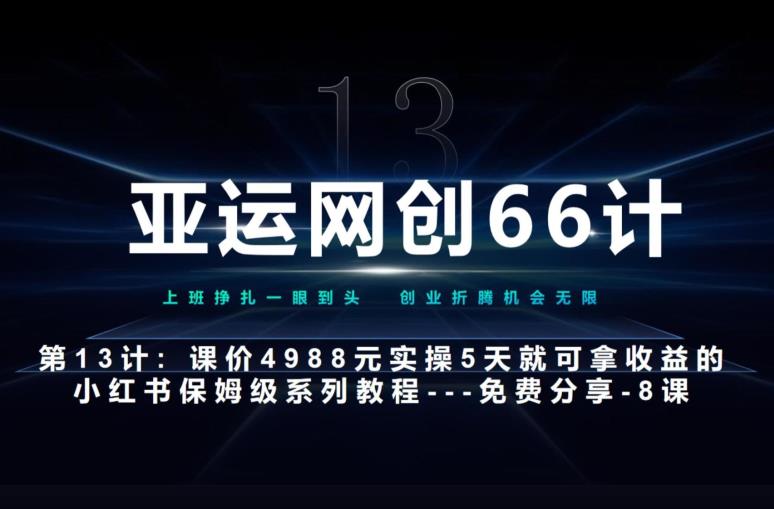 亚运网创66计第13计：小红书实战系列，只需5天即可完全上手-系列10节课第8课--秘笈3式建立专属爆款选题库--高杠杆+嚼碎喂嘴里