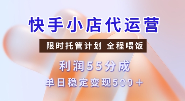 快手小店代运营3.0,模式新升级,收益55分,稳定单日5张【揭秘】