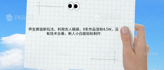 AI养生赛道新玩法，10条作品涨粉5.2W，操作简单，新人小白能轻松制作