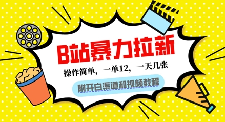 B站暴力拉新:一单12,一天几张,0门槛拉新(附渠道和教程)