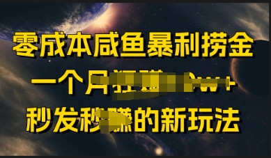 零成本咸鱼暴利捞金,一个月收益过w+,秒发新玩法