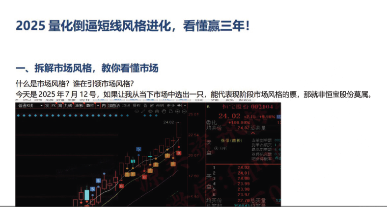 瑞之公号瑞鹤仙250713 量化倒逼短线生态进化，看懂赢三年！