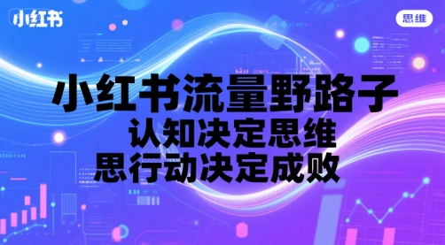 智杰小红书流量野路子,认知决定思维,思维决定行动,行动决定成败